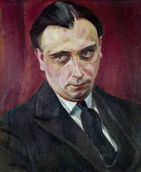 Porträtt av den rumänske vetenskapsmannen och matematikern Petru Sergescu (målning)