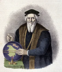 Porträtt av Sebastien Cabot (1476-1557), italiensk navigatör. (Sebastiano Caboto).