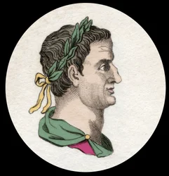 Porträtt av Servius Sulpicius Galba (3 BC-69 AD), romersk kejsare. 1800-talsgravyr