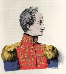 Porträtt av Simon Bolivar (1783-1830), general och sydamerikansk statsman.