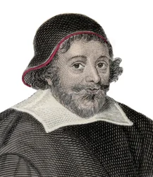 Porträtt av Sir John Glanville den unge (1586-1661), engelsk advokat och politiker, representant för parlamentsdomstolen 1640. Gravyr från 1800-talet.