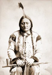 Porträtt av Sitting Bull, indiansk hövding, cirka 1886