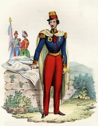Porträtt av Thomas Robert Bugeaud (1784-1849), hertig av Isly, marskalk av Frankrike. I "" Storia d