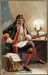 Porträtt av Vauban (1633 - 1707). (Sébastien Le Prestre de Vauban) Marskalk av Frankrike och militäringenjör. Kromolitografi av 1800-talet.
