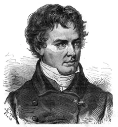 Porträtt av Victor Jacquemont (1801 - 1832), fransk botaniker och resenär - Gravyr i "Den pittoreska historien om stora resor under artonhundratalet"". 1877