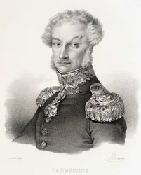 Porträtt av Viscount Pierre Jacques Etienne Cambronne, fransk general (1770-1842).