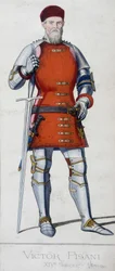 Porträtt av Vittore Pisani. Venetiansk amiral (1324 - 1380).