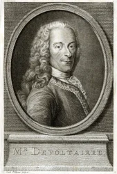 Porträtt av Voltaire. 1800-talsgravyr.