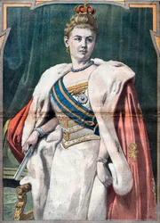 Porträtt av Wilhelmina, drottning av Nederländerna 1890-1948 (tryck)