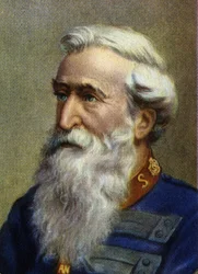 Porträtt av William Booth, pastor i metodistkyrkan och grundare av Frälsningsarmén.