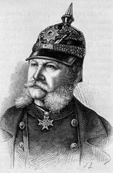 Porträtt av William I (1797 - 1888). Gravyr från slutet av 1800-talet i "Histoire de France"" av H. Martin.