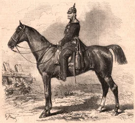 Porträtt av William I i uniform till häst