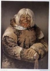 Porträtt av en eskimå - i "" Wandering of an artist among the indians of north america"" av Paul Kane, Longmans & Roberts, London
