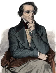 Porträtt av den engelske operakompositören Giacomo Meyerbeer (1791-1864) Gravyr