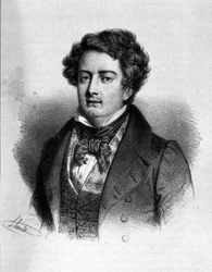 Porträtt av den franske tenoren Adolphe Nourrit (1802 - 1839).