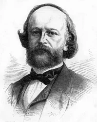 Porträtt av den franske författaren och bokstavsmannen Edouard Fournier (1819-1880).