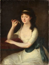 Porträtt av Genua-aristokraten Luigia Pallavicini (1772-1841) Markis och musa av poeter Anonym målning. 1800-talet. Gener, Galleria d