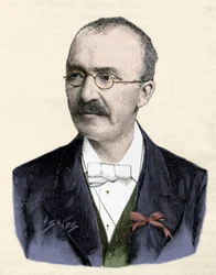Porträtt av den tyske arkeologen Heinrich (Henri) Schliemann (1822-1890).
