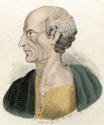 Porträtt av den grekiske filosofen Antisthenes (444-365 f.Kr.).