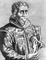 Porträtt av den italienske målaren Michelangelo Buonarroti
