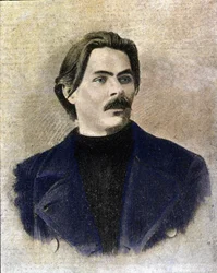 Porträtt av den ryske författaren Maxim Gorki (Gorkij) (1868 - 1936).