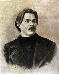 Porträtt av den ryske författaren Maxim Gorki (Gorkij) (1868 - 1936).