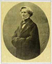 Porträtt av kompositören Hector Berlioz (1803 - 1869) 1858.