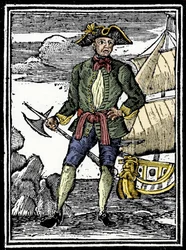 Porträtt av piraten Edward England (? -1720).