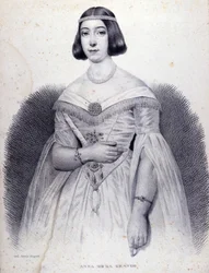 Porträtt av sångerskan Anna de LA GRANGE (1824-1909).