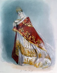 Porträtt av sopransångerskan Giuditta Pasta (1797-1865) i operakostym. 1837 Paris, Operans bibliotek