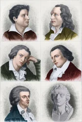 Porträtt av Friedrich von Schiller (1759-1805), tysk poet och författare.