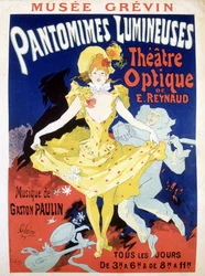 Affisch för det dagliga spektaklet "Pantomimes Lumineuses"" Optical Theatre of Reynaud