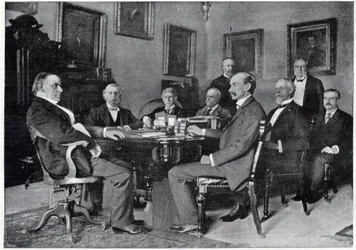 President McKinley och hans kabinett i Vita huset