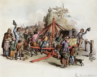 Allmän ridning i Storbritannien - litografi, deb. 1800-talet