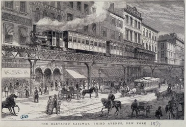 Upphöjd järnväg på 3rd Avenue, New York
