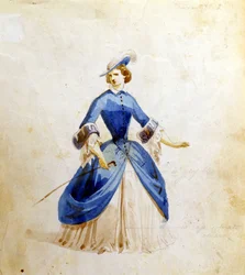 Representation av Violetta i operan "La Traviata" "av Giuseppe Verdi. 1855