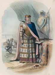 Richilde av Ardennerna (eller Richilde av Provence) (ca 845? 2 juni 910, kungariket Nedre Bourgogne) var den andra gemålen till Karl den skallige, kung och kejsare av frankerna - Porträtt av Richilde d