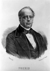 Risorgimento: porträtt av Carlo Poerio (1803-1867), italiensk revolutionär. Gravyr 1800-talet.