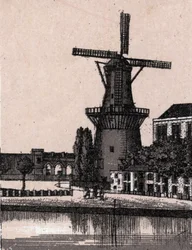 Rotterdam, Holland: Holländsk väderkvarn. i "" Världen illustrerar 168 vyer"" Odaterat (slutet av 1800-talet)
