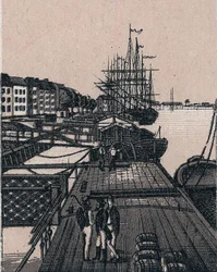Rotterdam, Holland: utsikt över hamnen i Bollwerk. i "" Världen illustrerar 168 vyer"" Odaterat (slutet av 1800-talet)