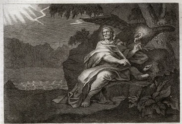 Royaumont Bibeln, Nya testamentet: Evangelisten Sankt Johannes med örnen. Illustration från 1811.