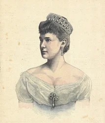 Ryssland. Storhertiginnan Maria Pavlovna av Ryssland (1892). Gravyr