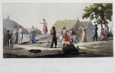 Rysk dans och lek. I "" Den gamla och moderna kostymen"" 1819-1820, av Ferrario.