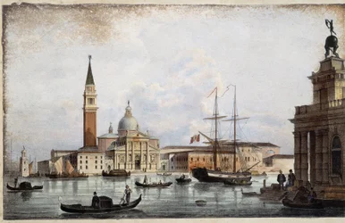 Saint George - i "" Album of the main views of Venice", illustration av Marco Moro, ed. Gio Brizeghel, v.1840