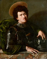 ""Saint George"" Anonym målning omkring 1540 - Olja på trä, Dim 93,5x73,5 cm Konsthistoriska museet, Wien