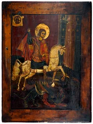 Saint George och draken, ca. 1850 (måla på panel)