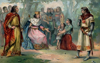 Saint Louis (1214-1270), kung av Frankrike, som ger rättvisa under eken i Vincennes.