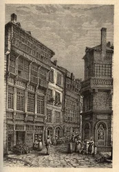 Saint Malo (Saint-Malo) hus av Duguay Trouin (Rene Dugay-Trouin) - gravyr i "" PATRIE"" - PECTUREQUIREQUE BESKRIVNING AV FRANKRIKE I 6 VOLYER AV LUCIEN HUARD - slutet av 1800-talet
