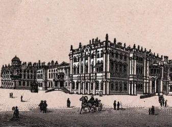 Sankt Petersburg, Ryssland: utsikt över vinterpalatset i Sankt Petersburg. i "" Världen illustrerar 168 vyer"" Odaterat (slutet av 1800-talet)