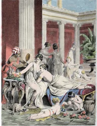 Sapho (Sappho) och hans följeslagare.